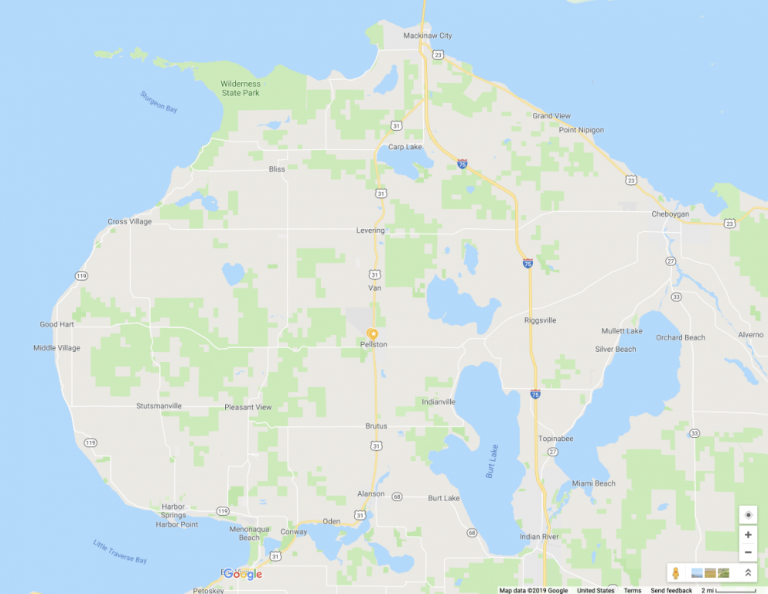 Map Northernmost Cape Michigan